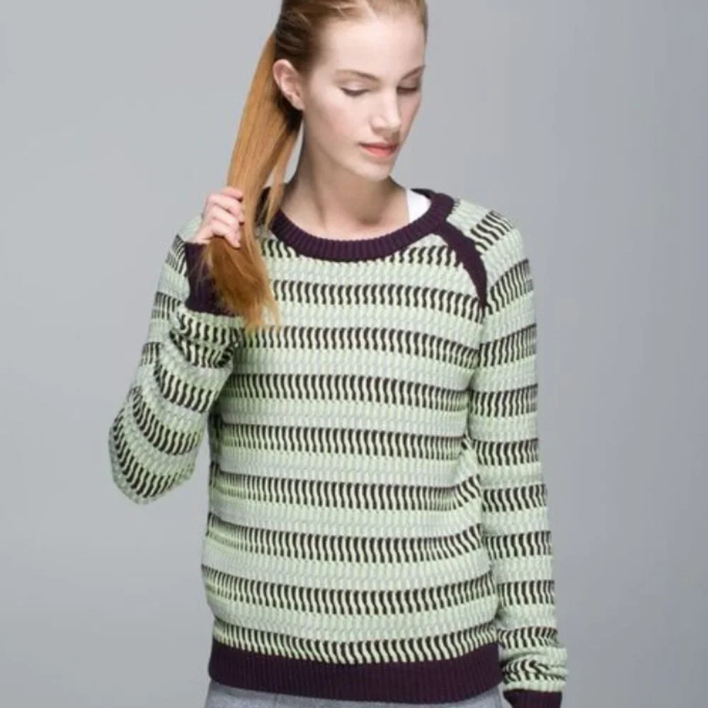Lululemon Devi Crew Squiggle Sweater Multicolor Women's 6 - Picture 1 of 7